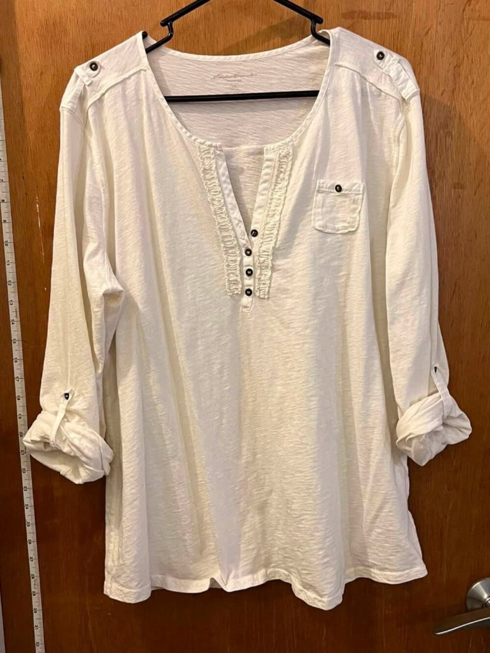 Size XXL - Eddie Bauer - Off-White Roll-Sleeve Knit Pullover